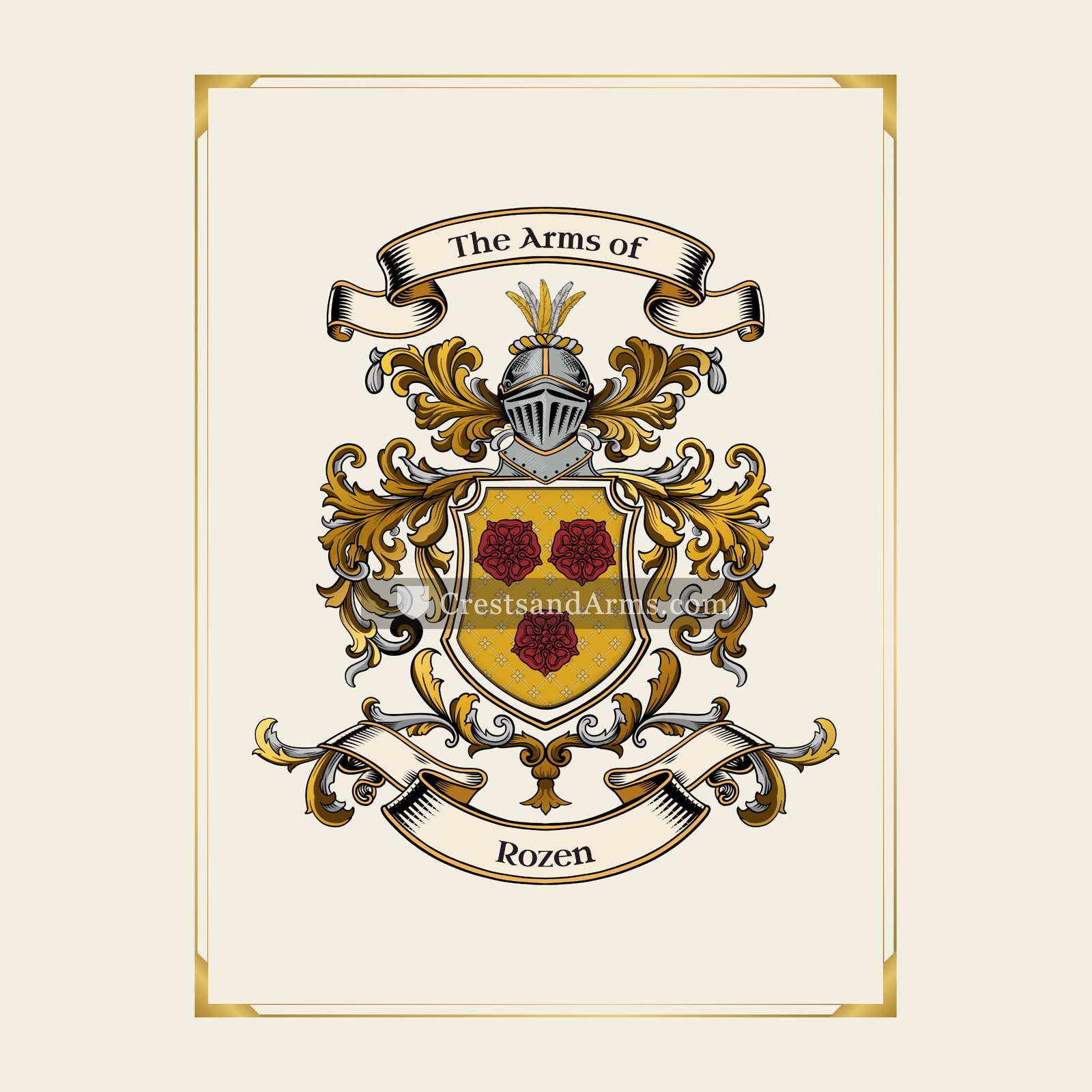 With gold border