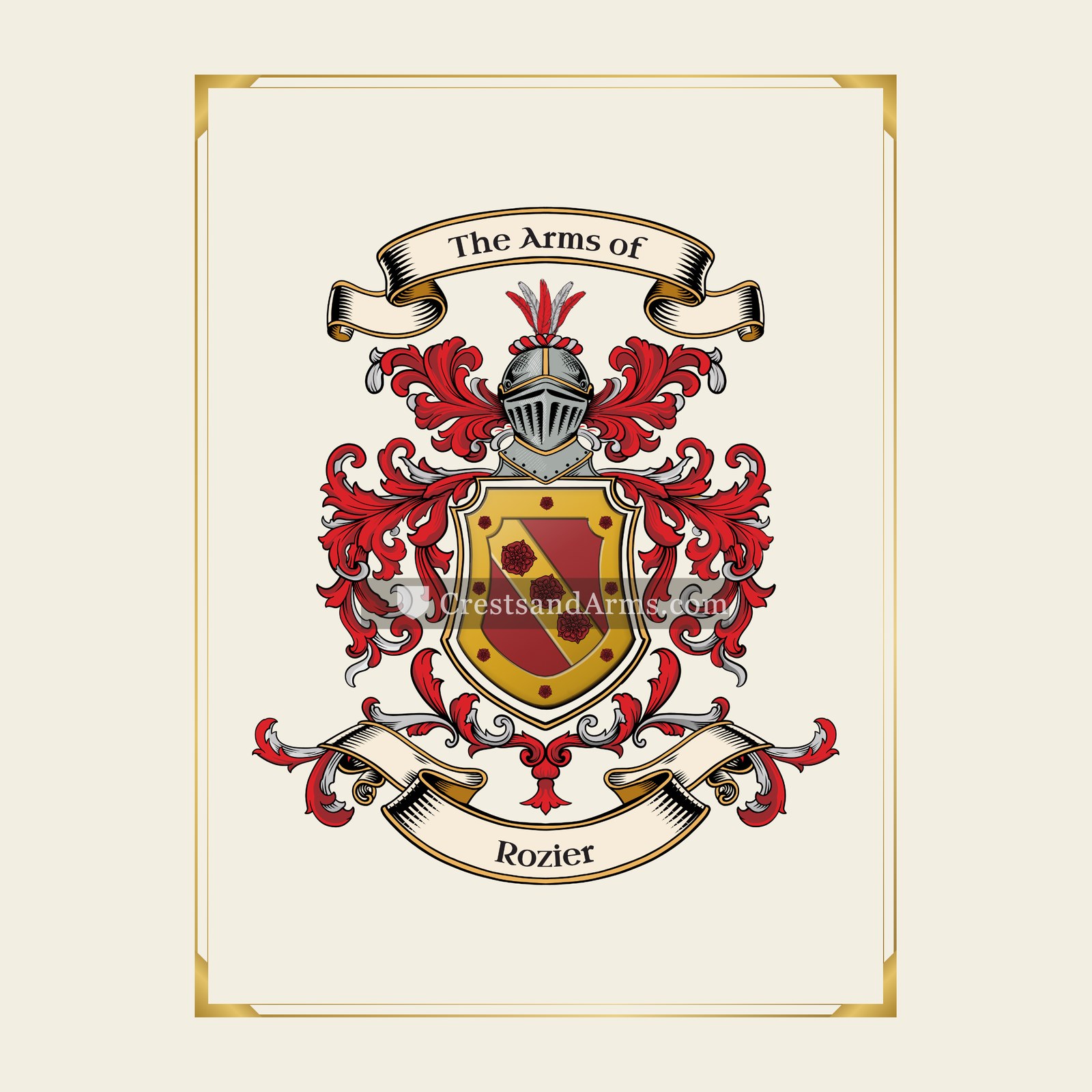 With gold border