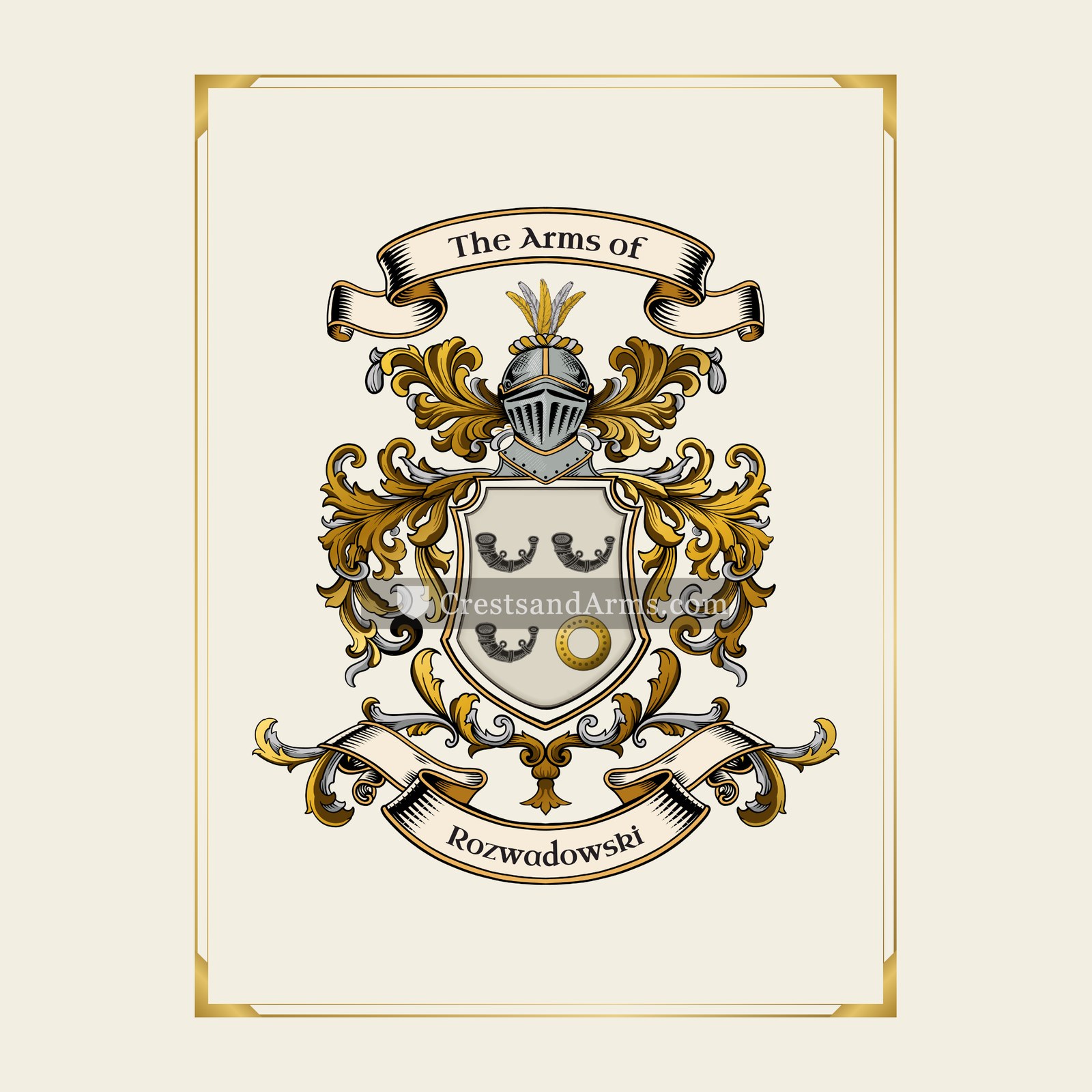 With gold border