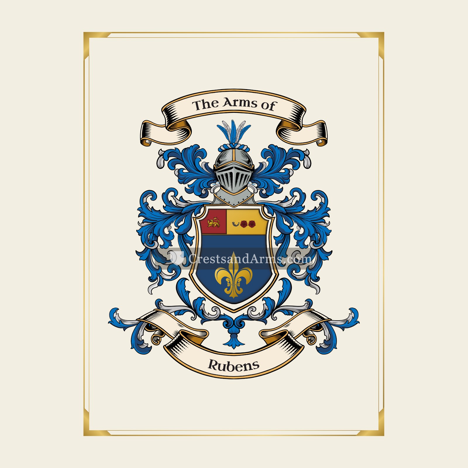 With gold border