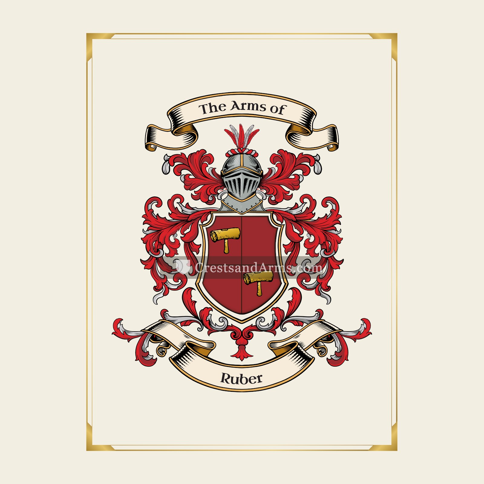 With gold border