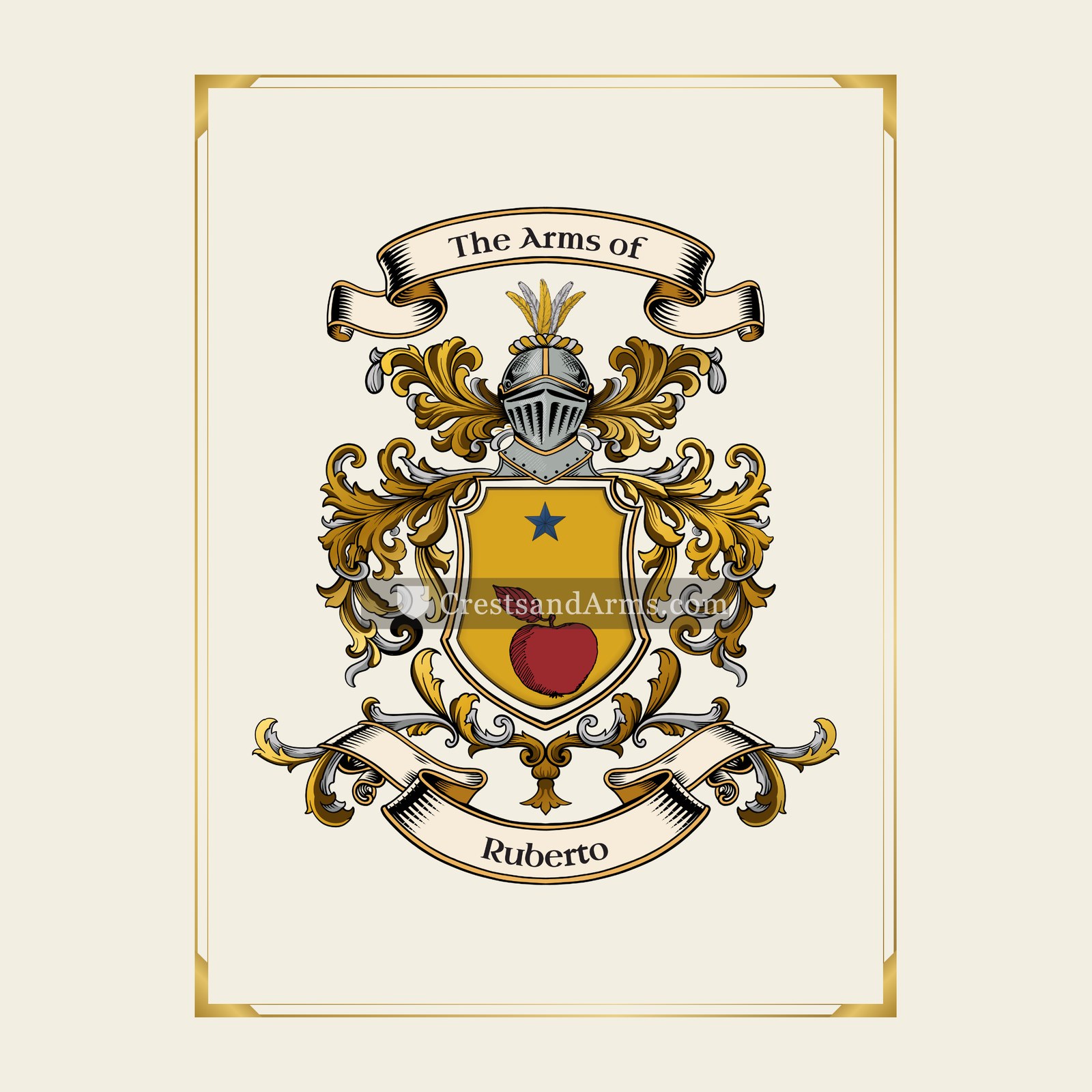 With gold border