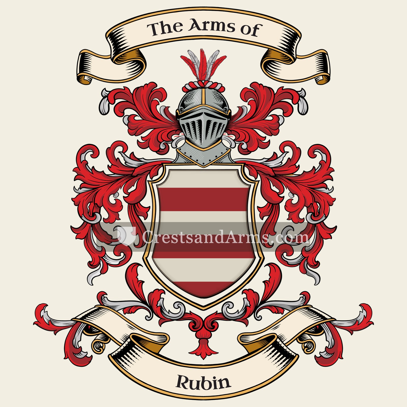 The Rubin coat of arms, drawn from the recorded blazon