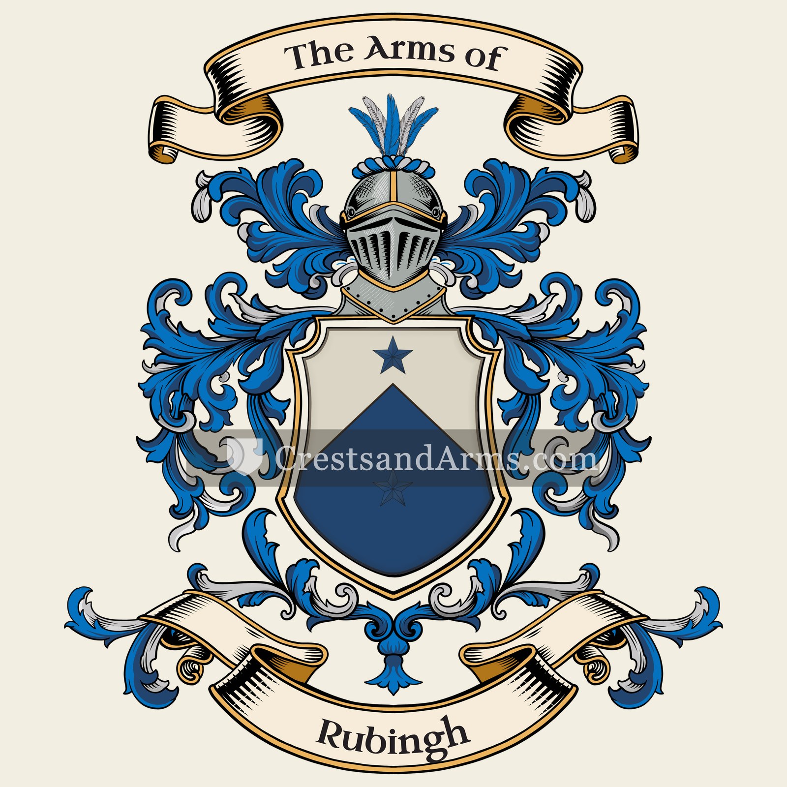 The Rubingh coat of arms, drawn from the recorded blazon