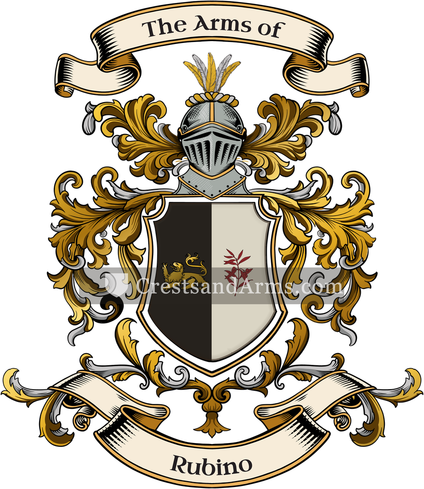 The Rubino coat of arms, drawn from the recorded blazon
