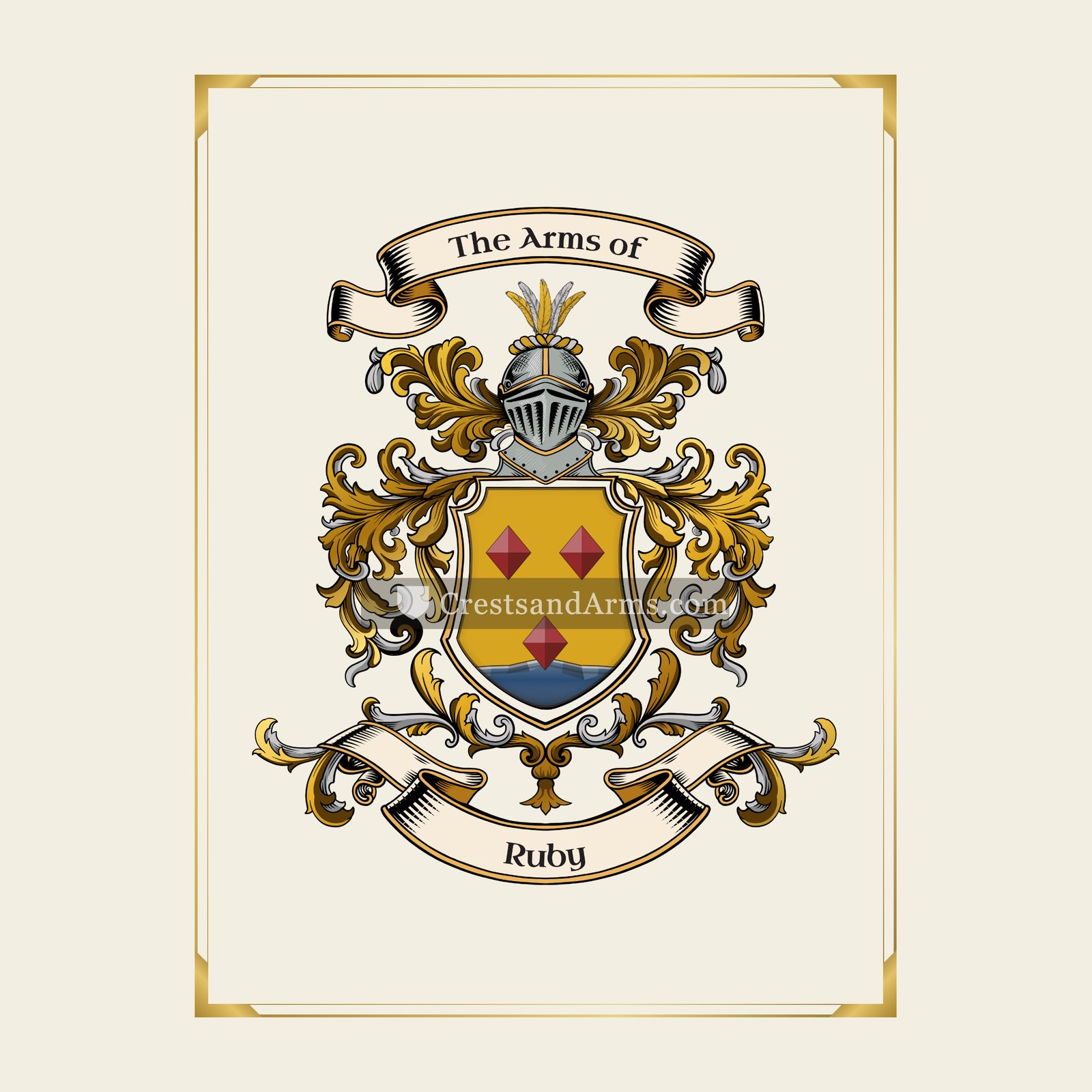 With gold border