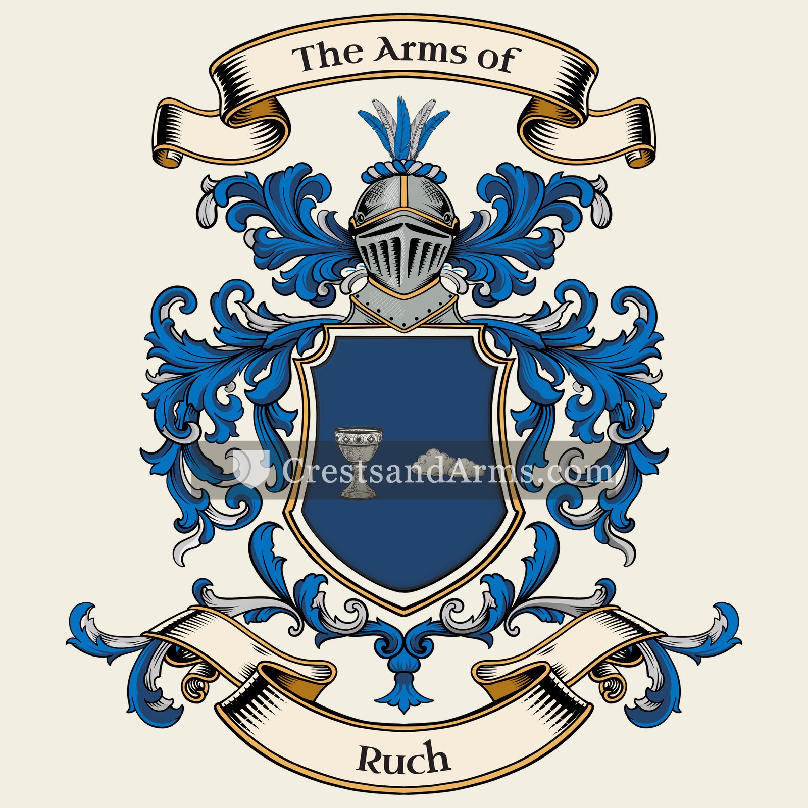The Ruch coat of arms, drawn from the recorded blazon