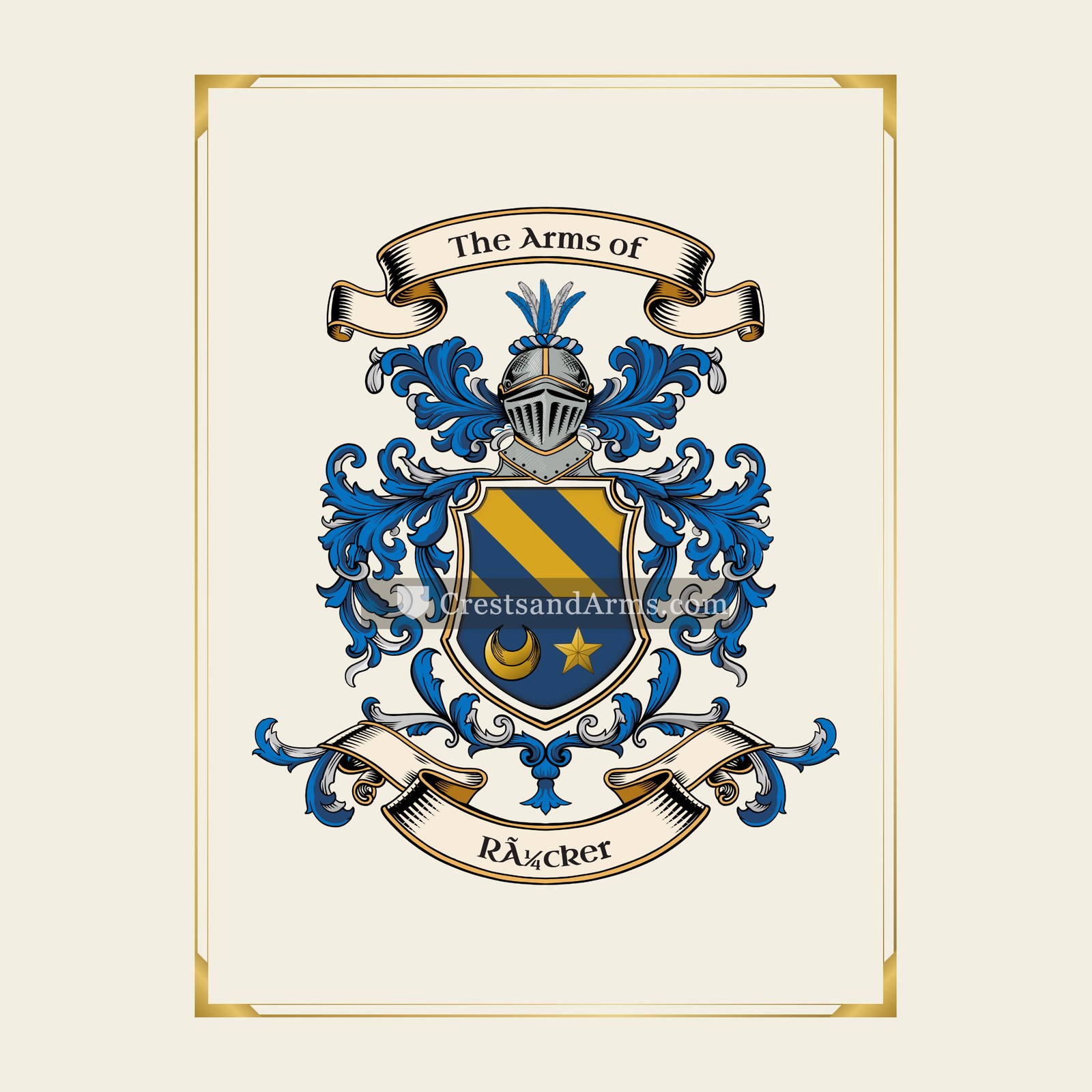 With gold border
