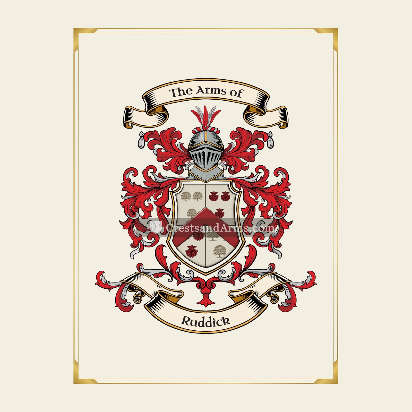 With gold border