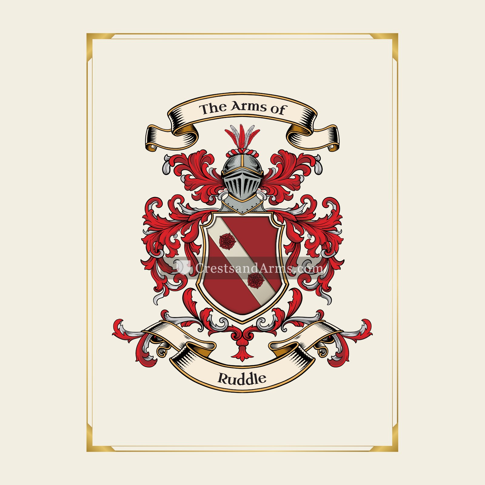 With gold border