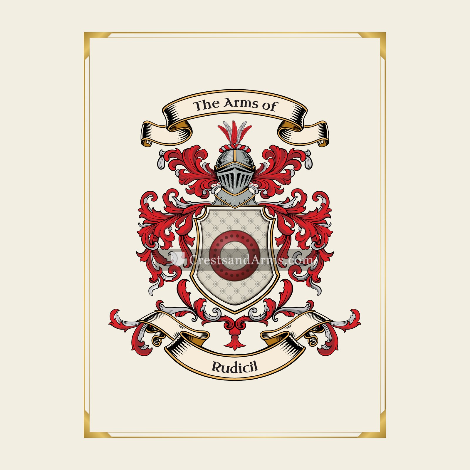 With gold border