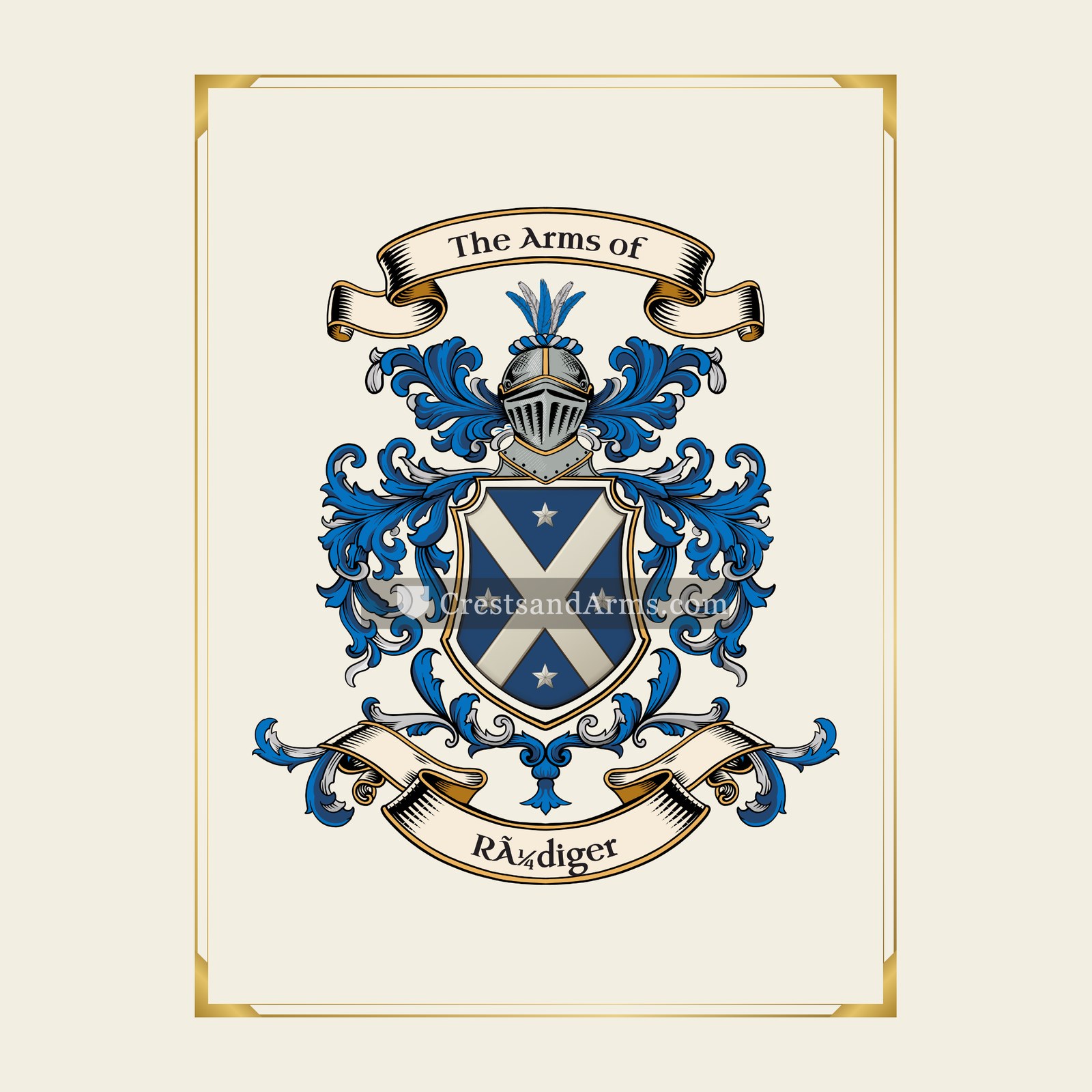 With gold border