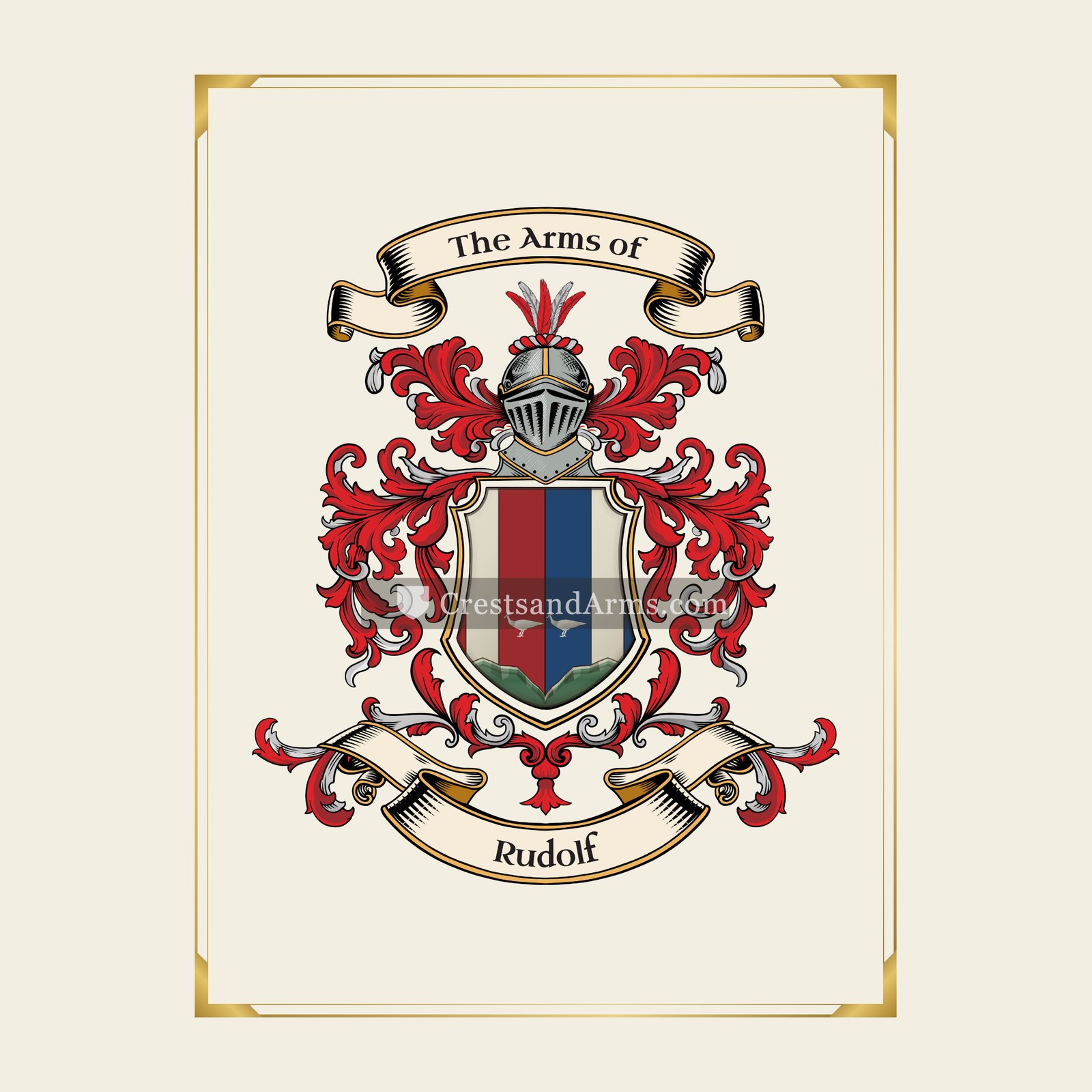 With gold border