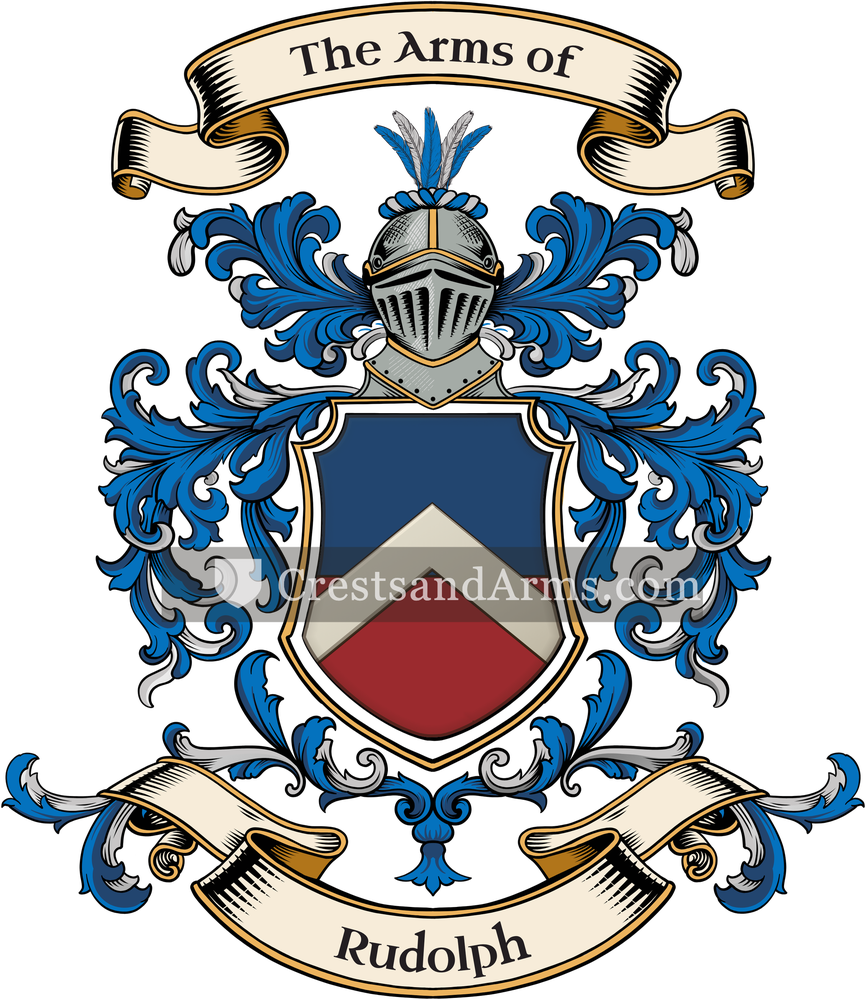 The Rudolph coat of arms, drawn from the recorded blazon
