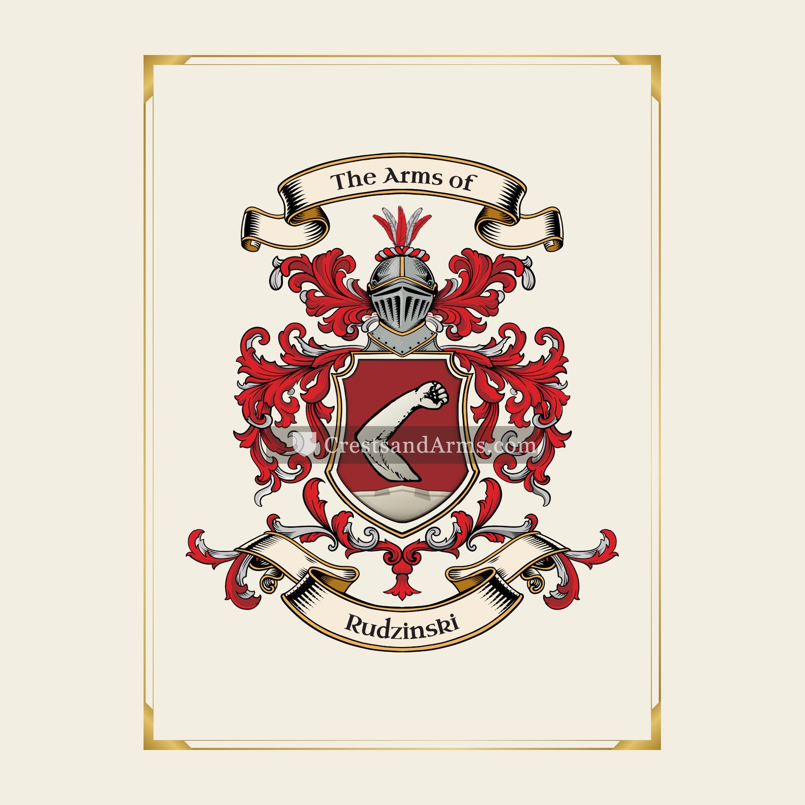 With gold border