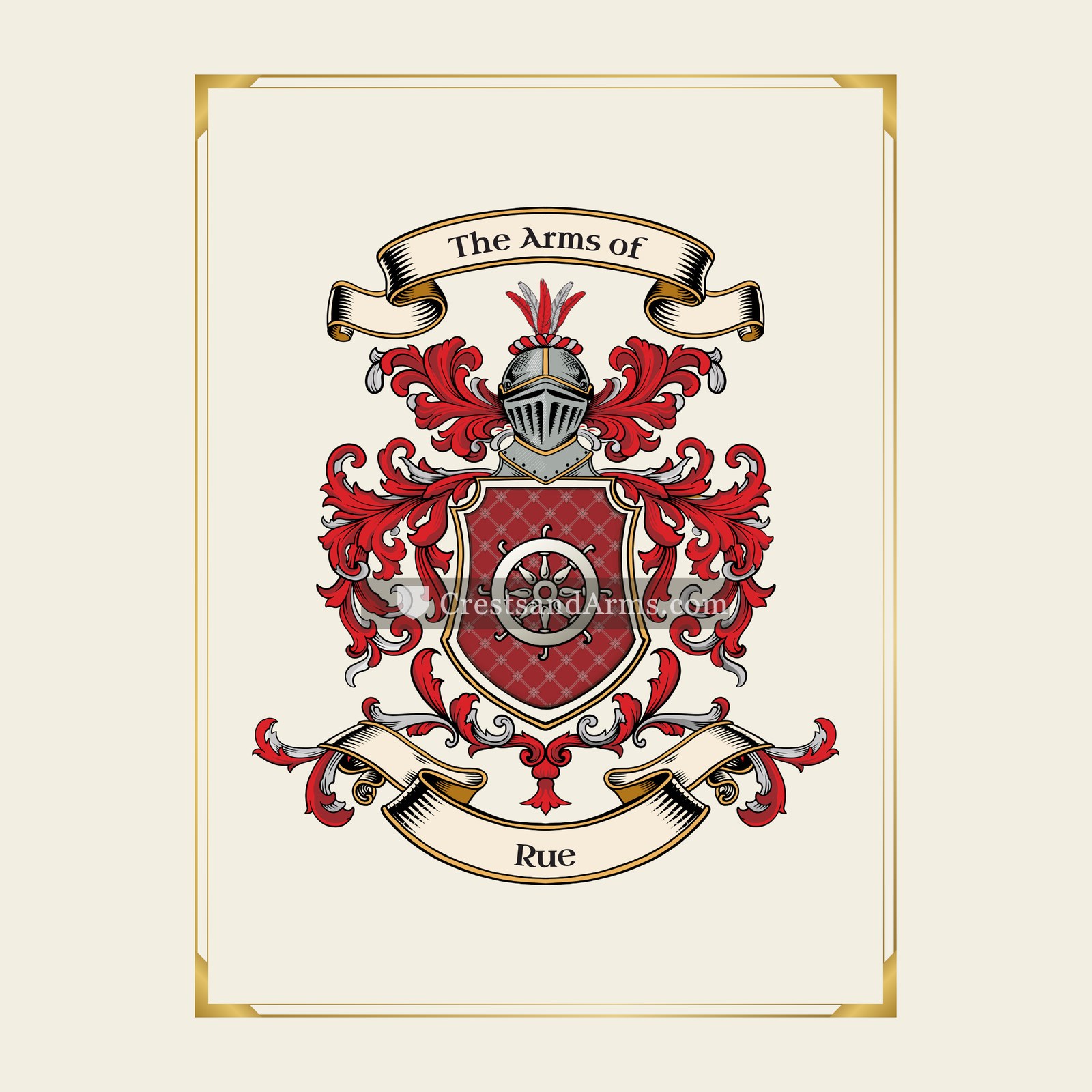 With gold border
