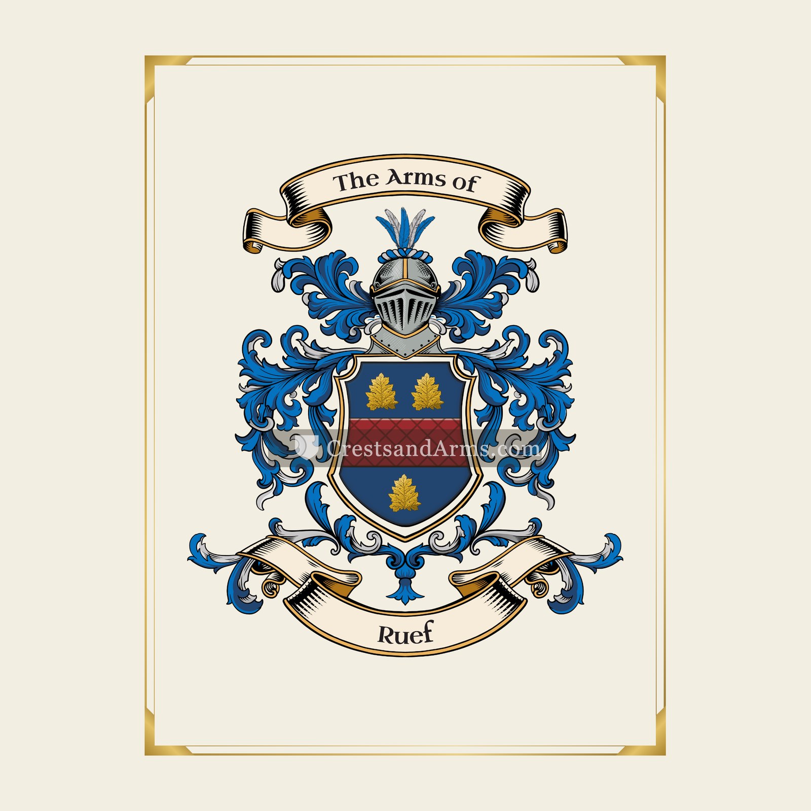 With gold border