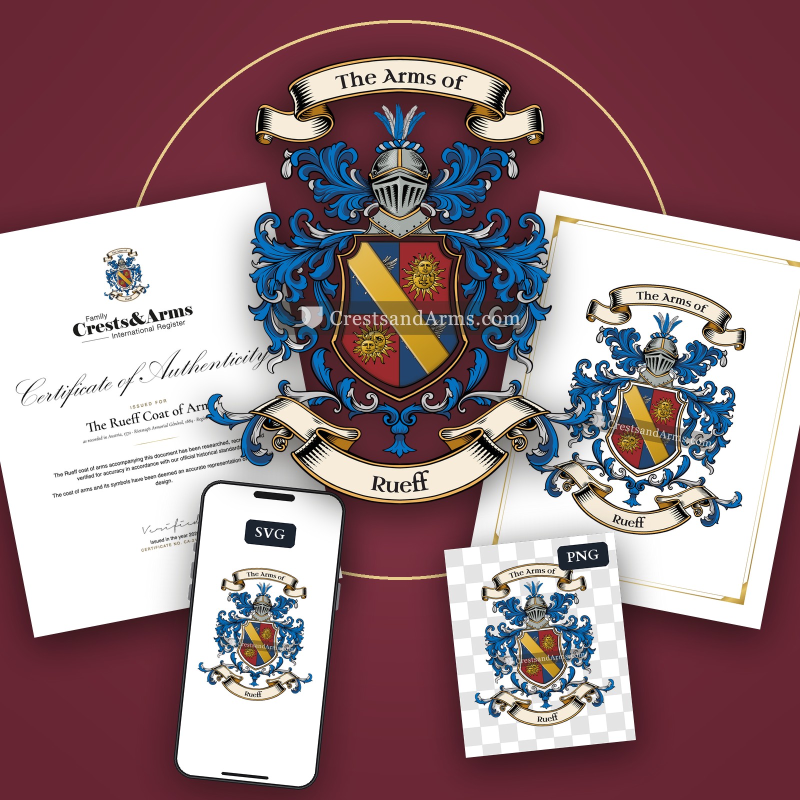 The Rueff arms on the coat of arms — digital pack