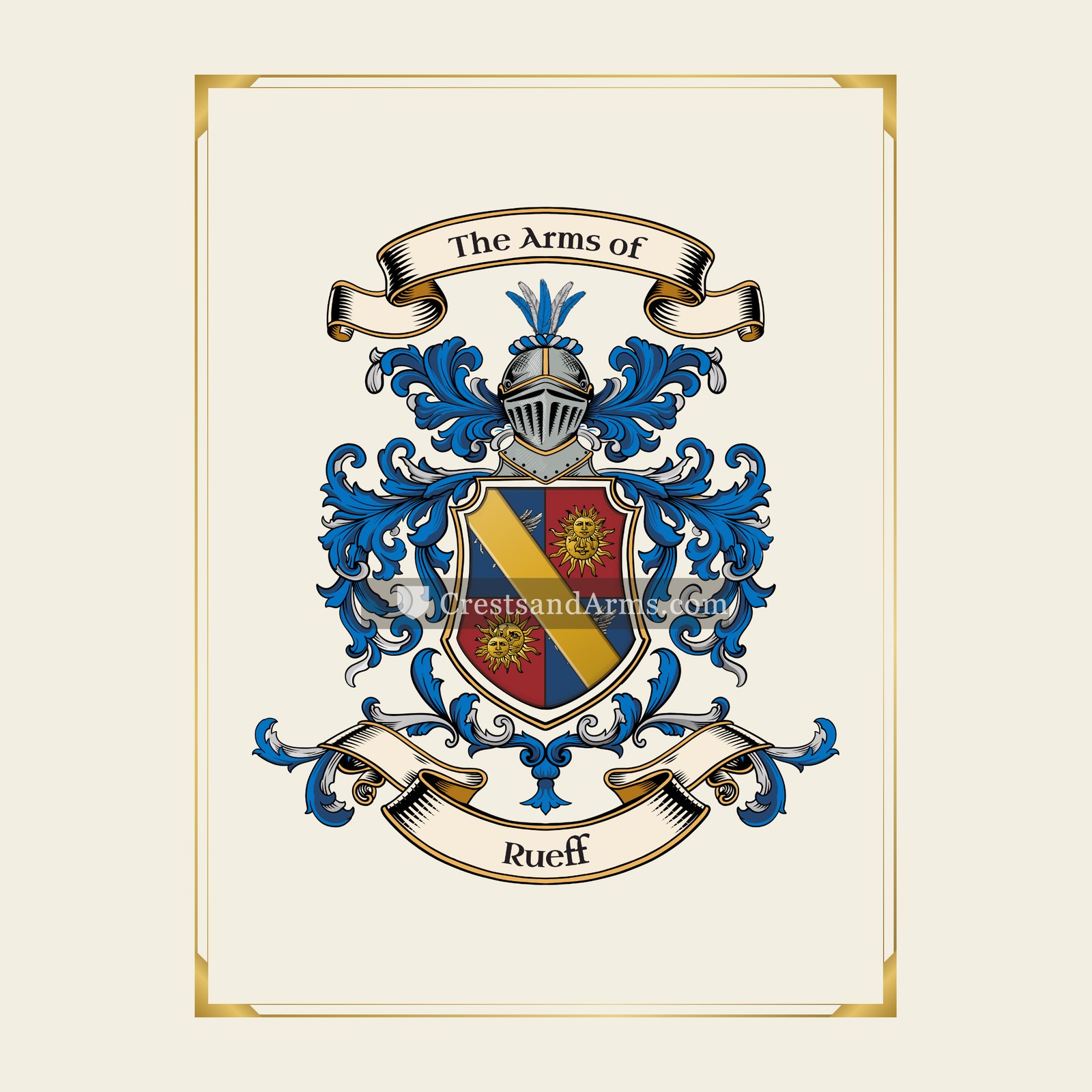 With gold border
