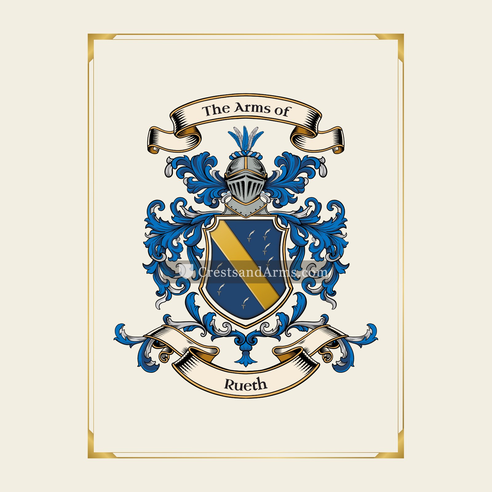 With gold border