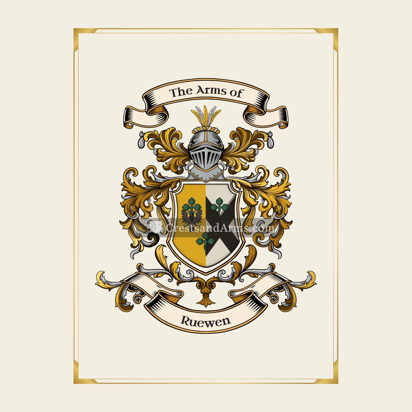 With gold border
