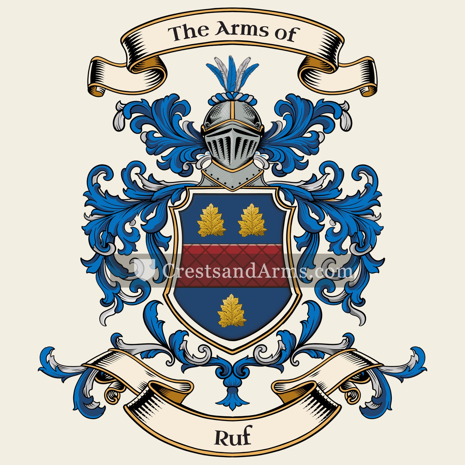 The Ruf coat of arms, drawn from the recorded blazon