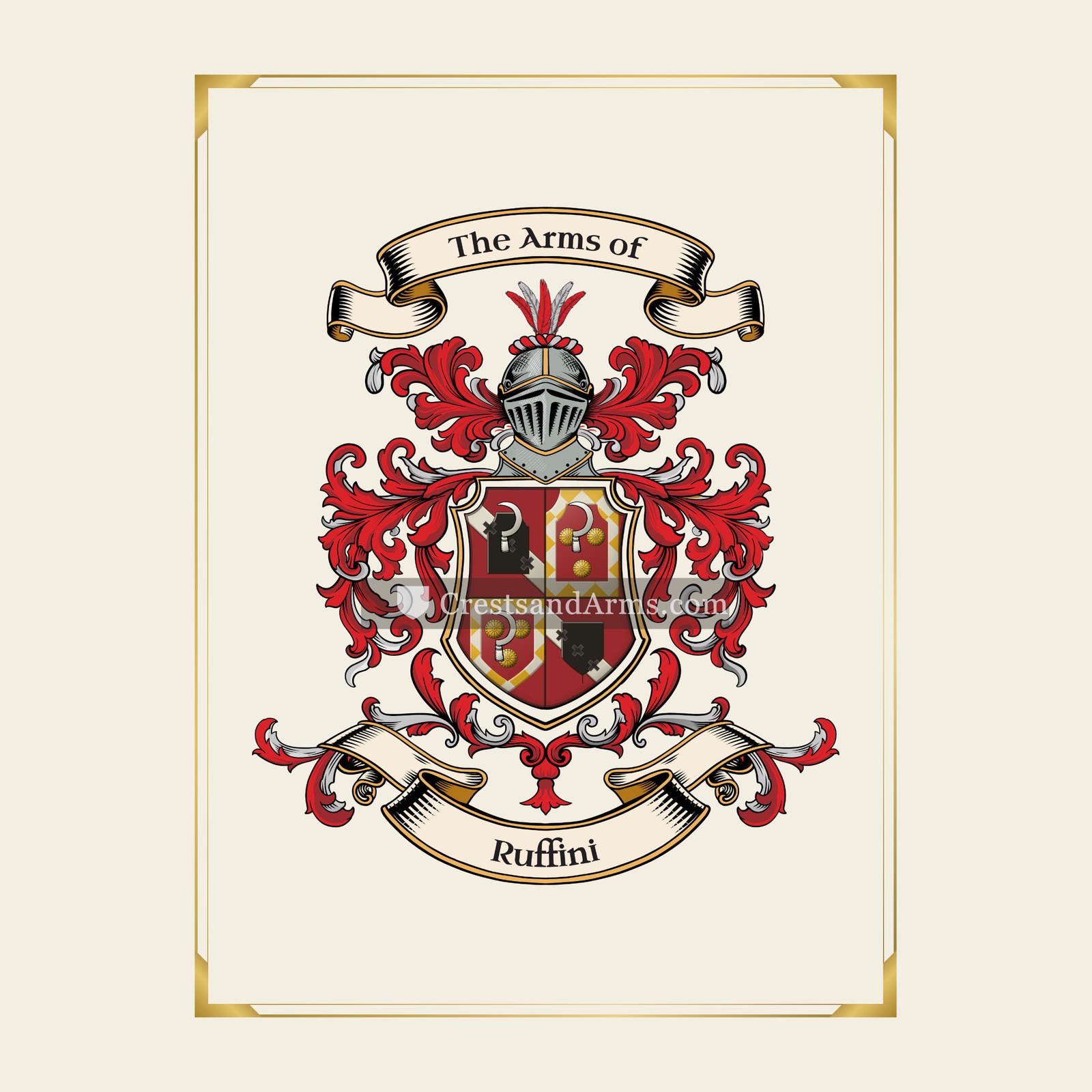 With gold border