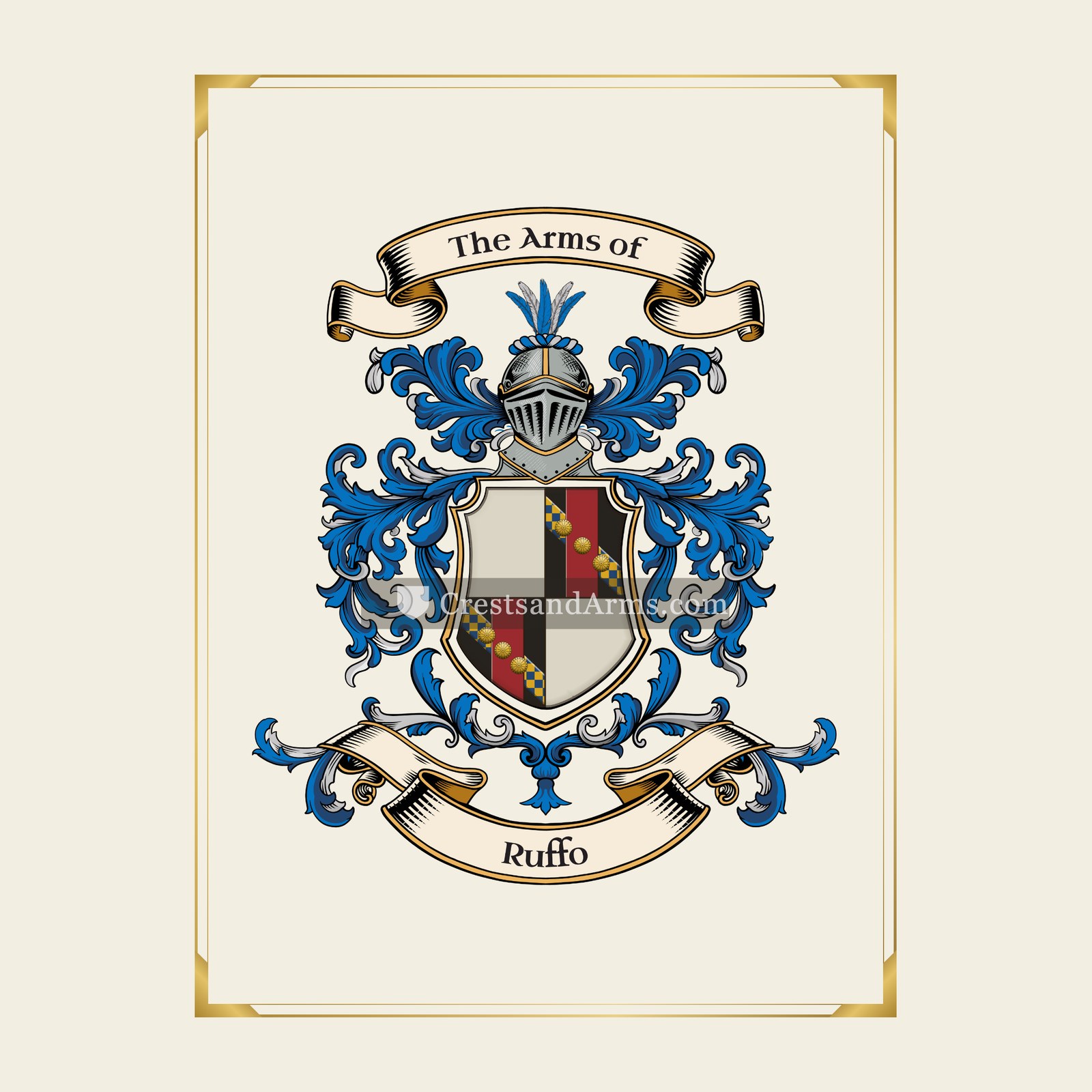 With gold border