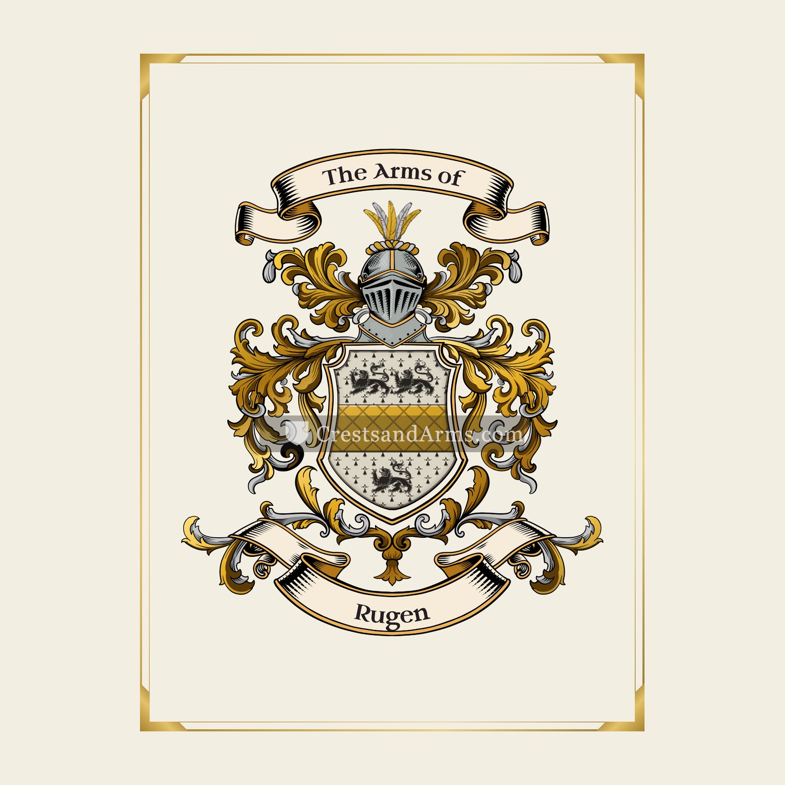 With gold border