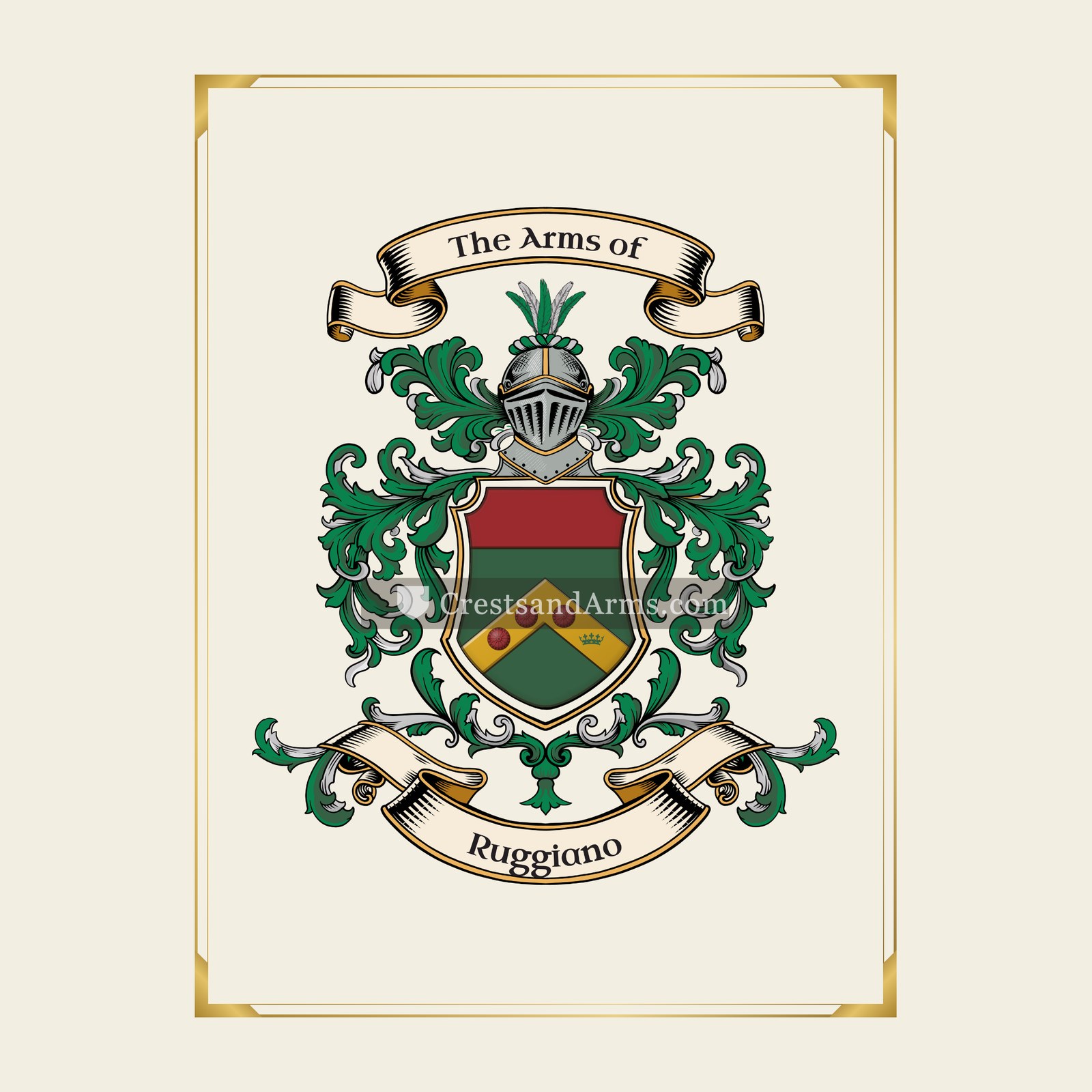 With gold border