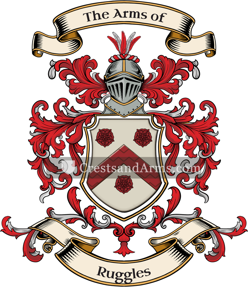 The Ruggles coat of arms, drawn from the recorded blazon