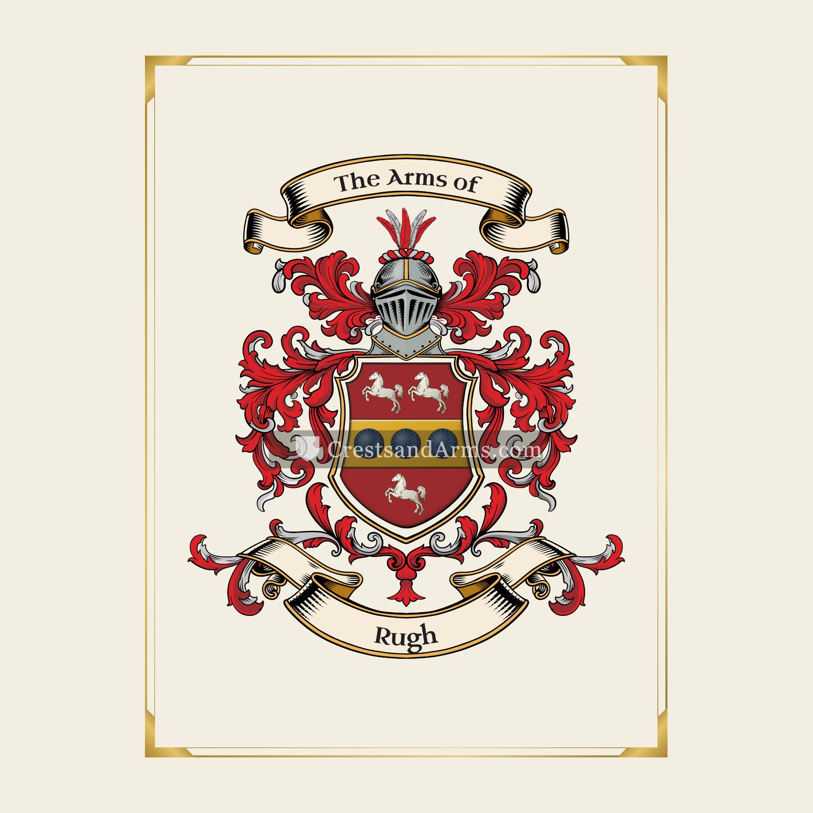 With gold border