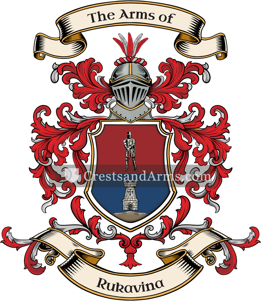 The Rukavina coat of arms, drawn from the recorded blazon