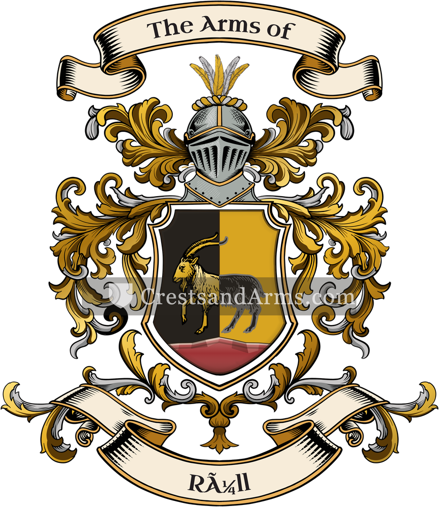 The Rüll coat of arms, drawn from the recorded blazon