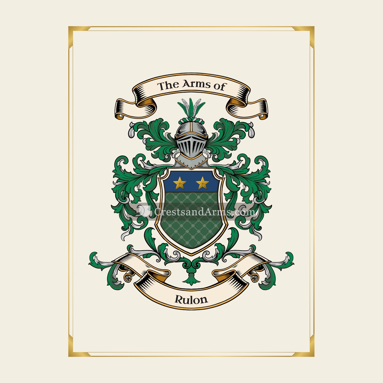 With gold border