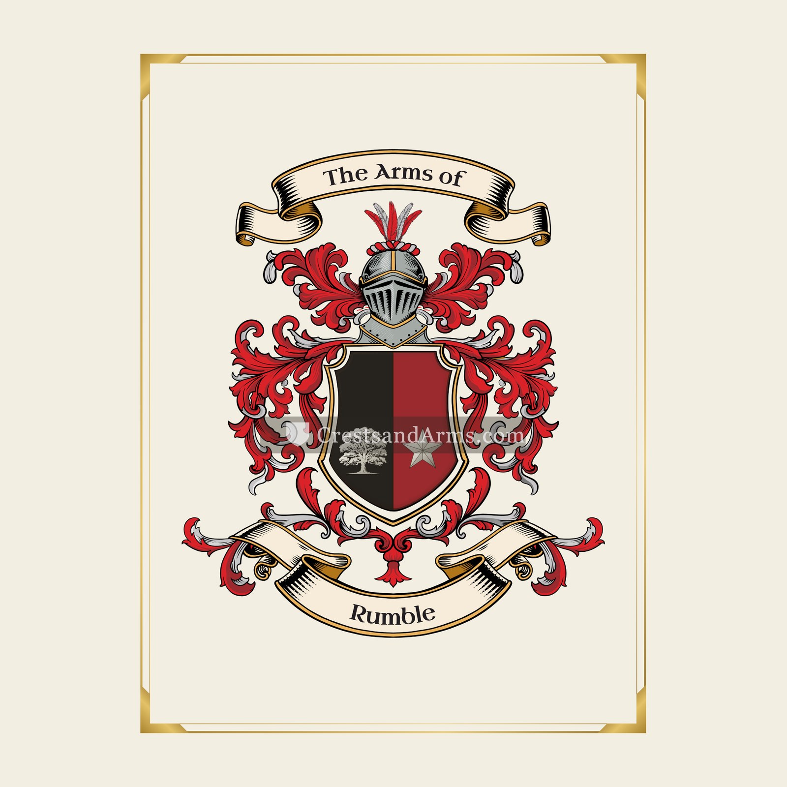 With gold border
