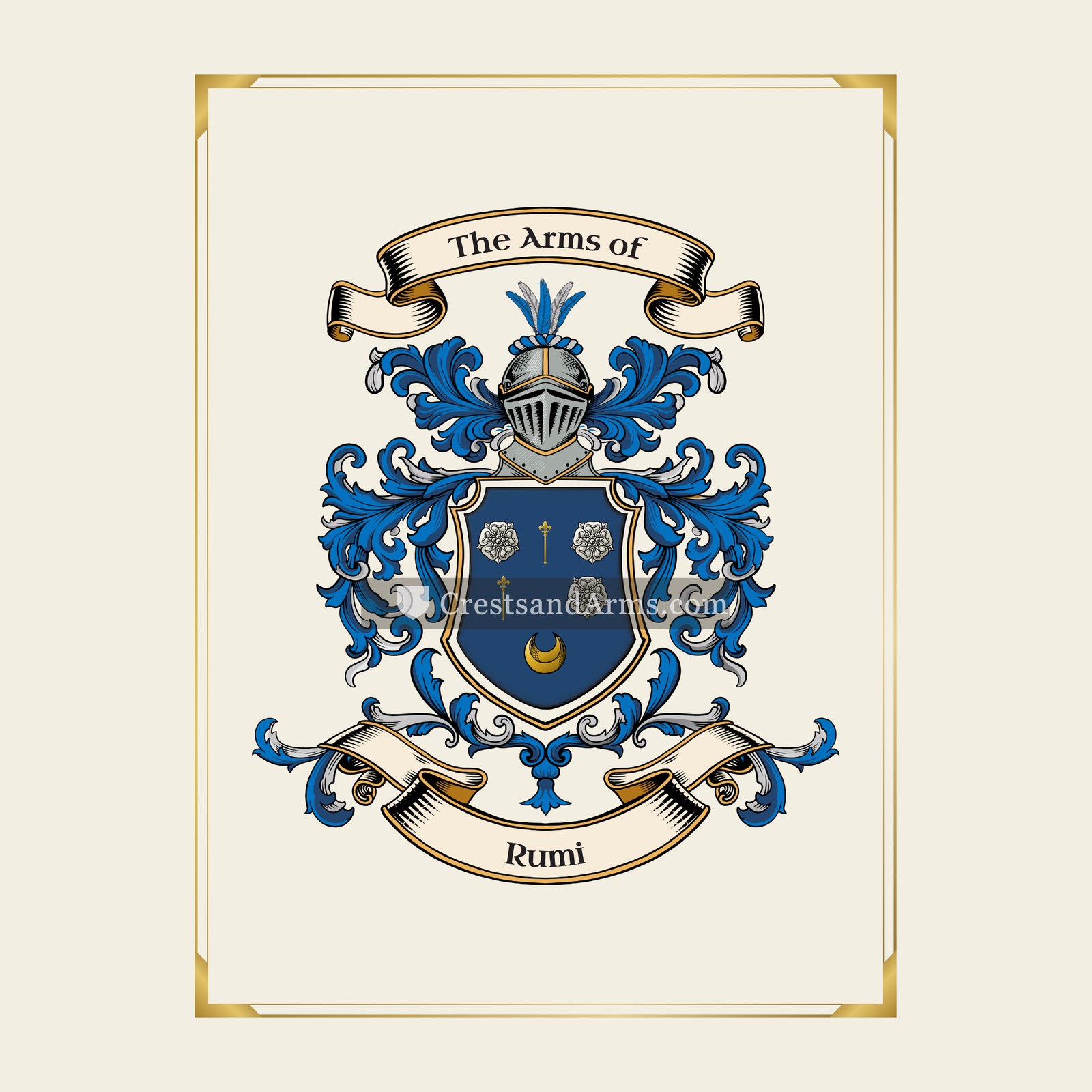 With gold border