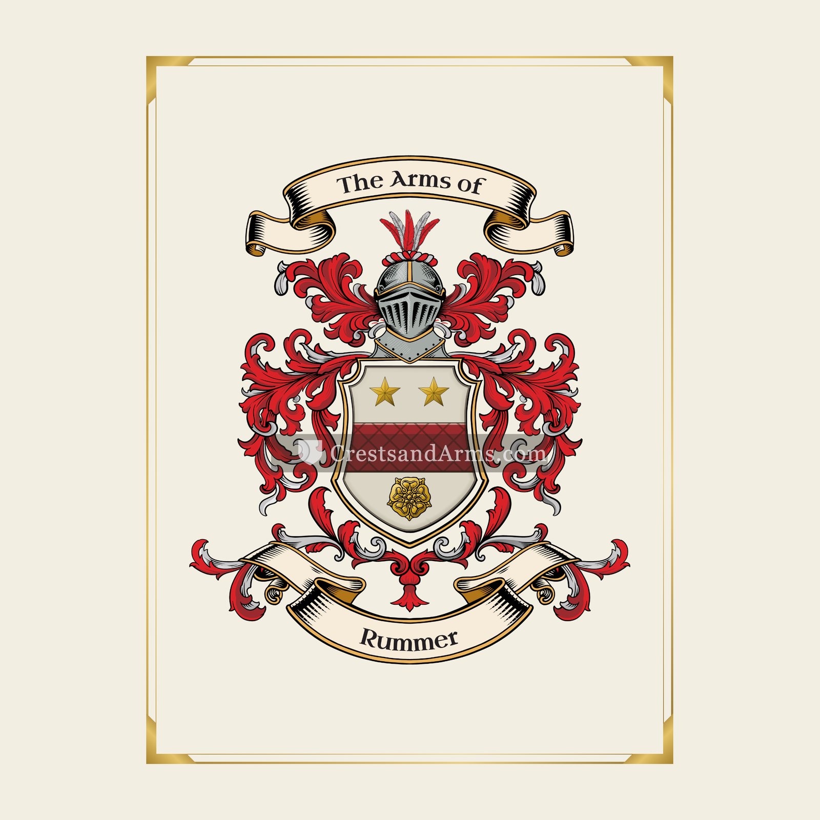 With gold border