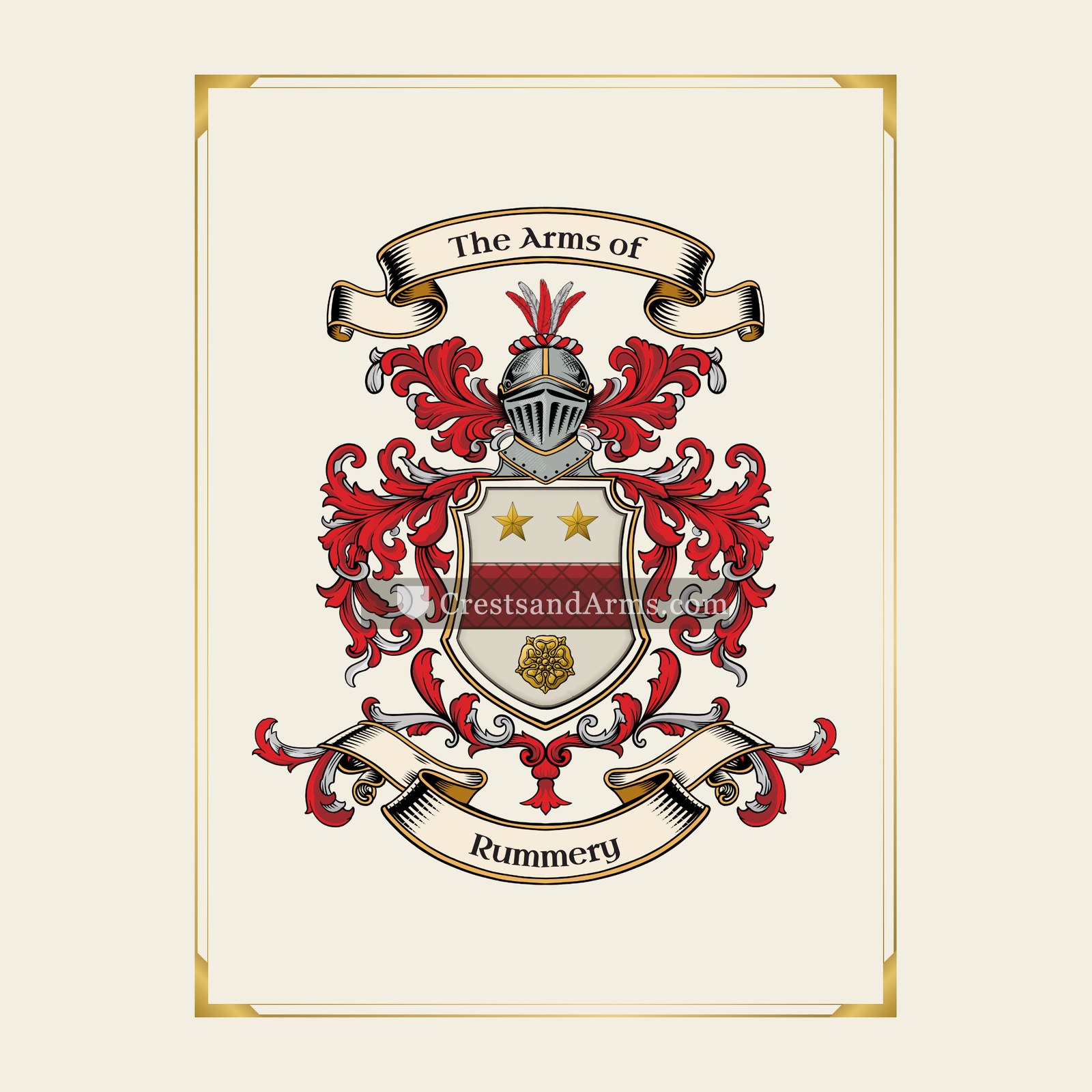 With gold border