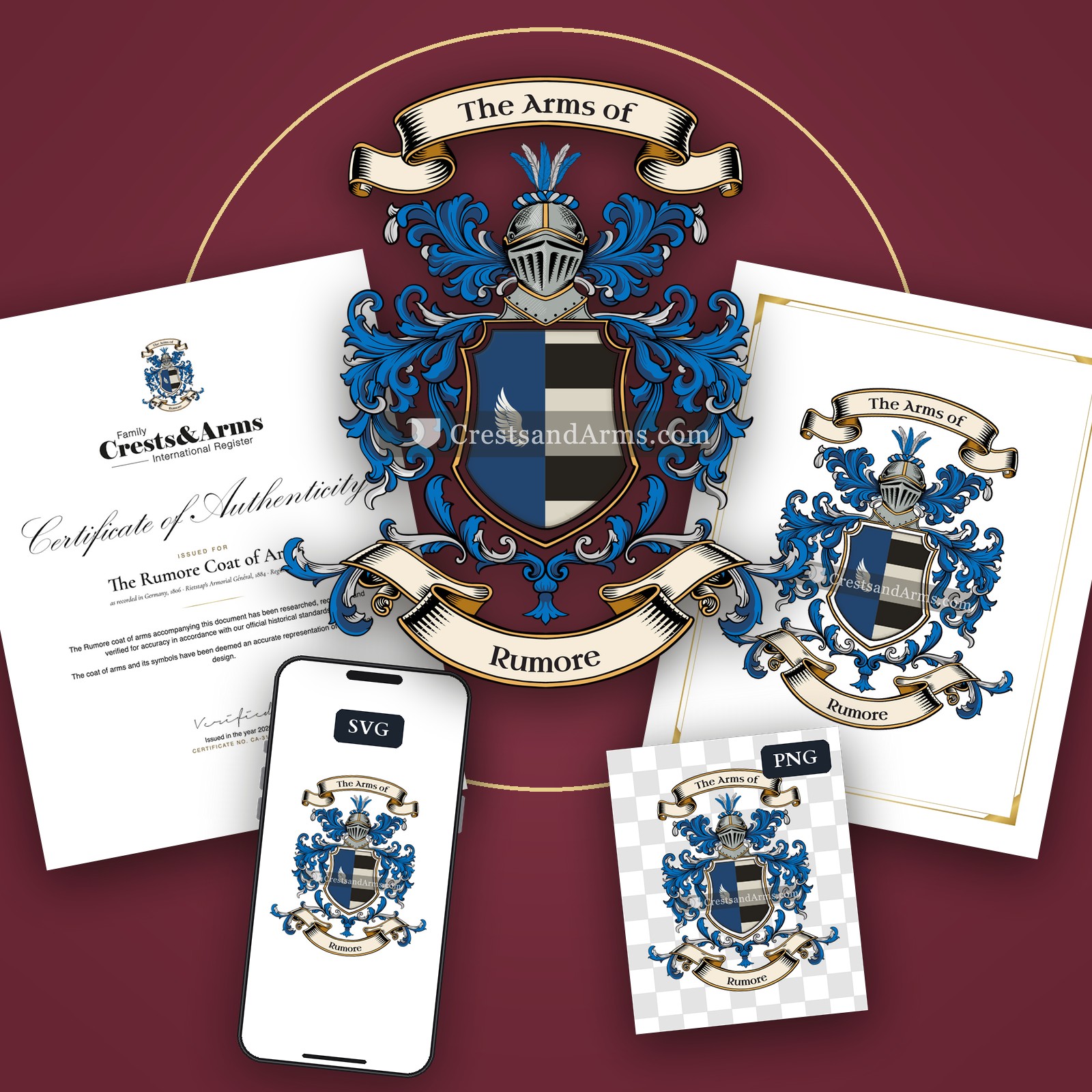 The Rumore arms on the coat of arms — digital pack
