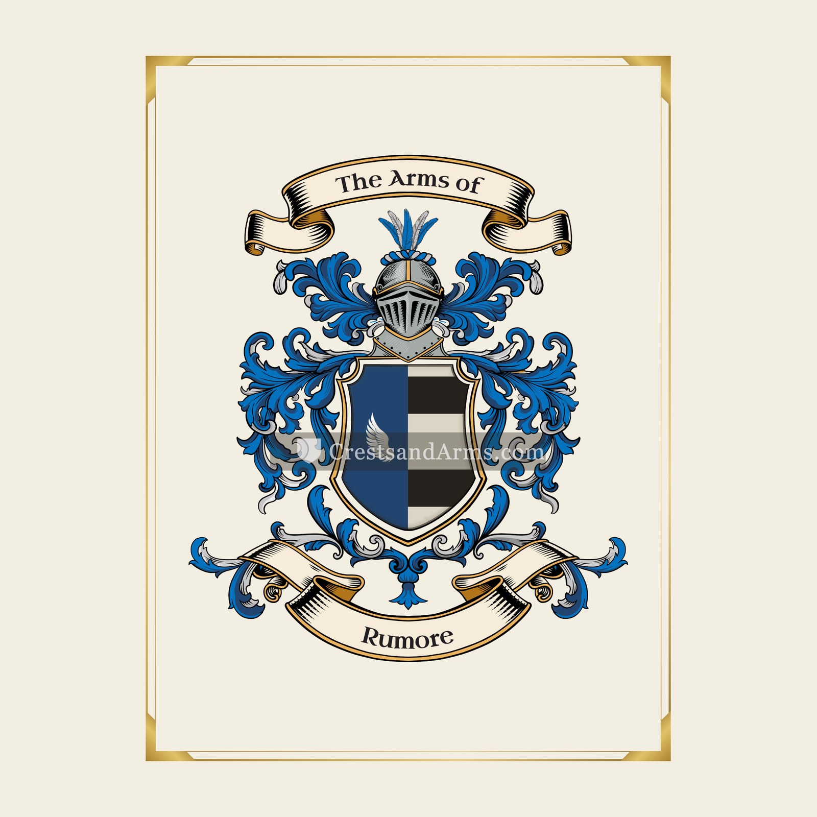 With gold border