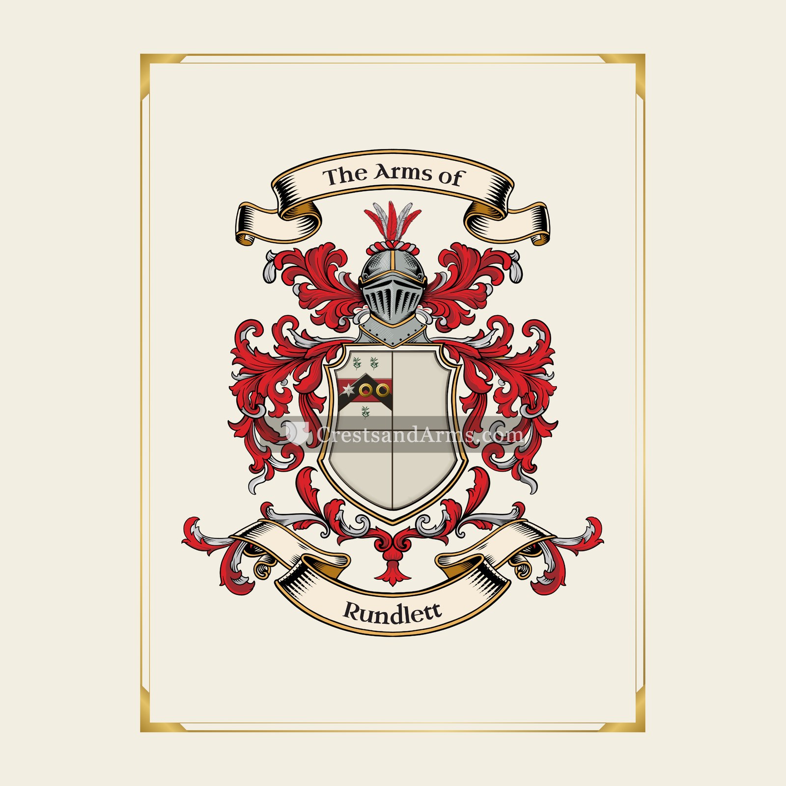 With gold border