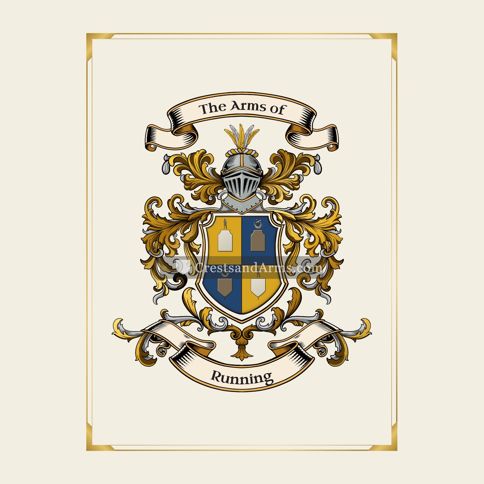 With gold border
