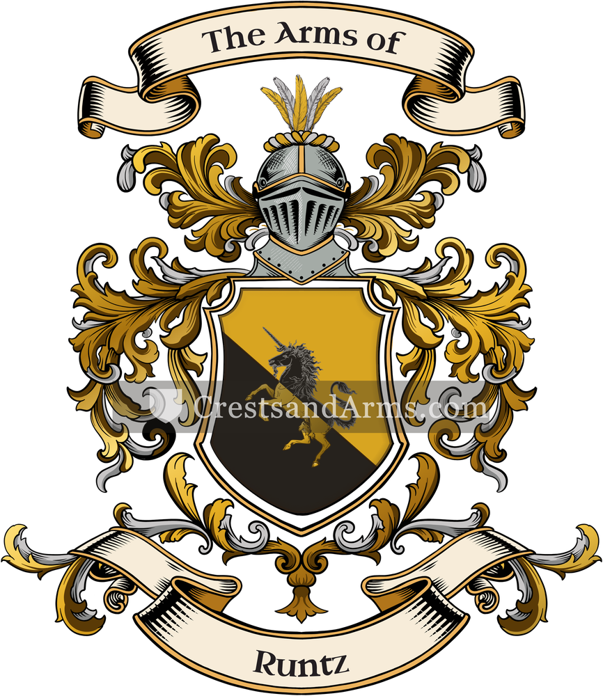 The Runtz coat of arms, drawn from the recorded blazon