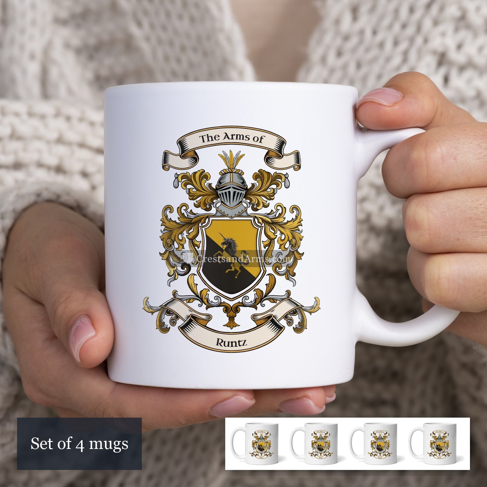 The Runtz arms on the set of 4 mugs