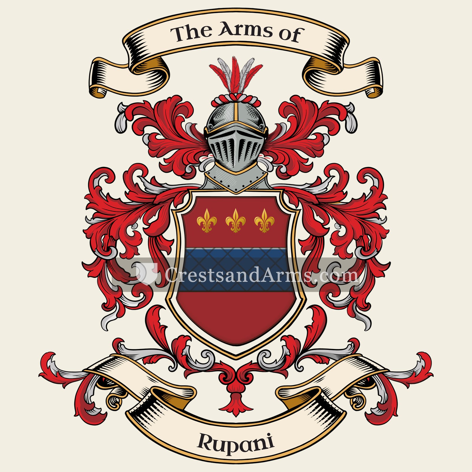 The Rupani coat of arms, drawn from the recorded blazon