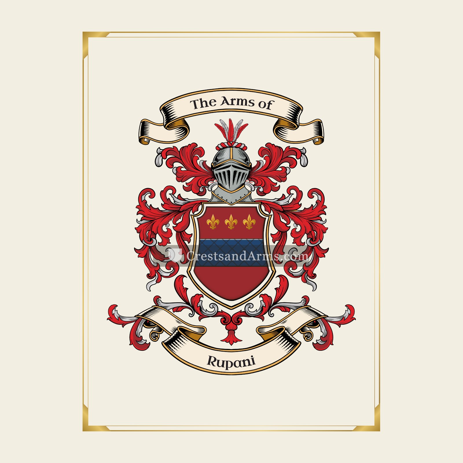 With gold border