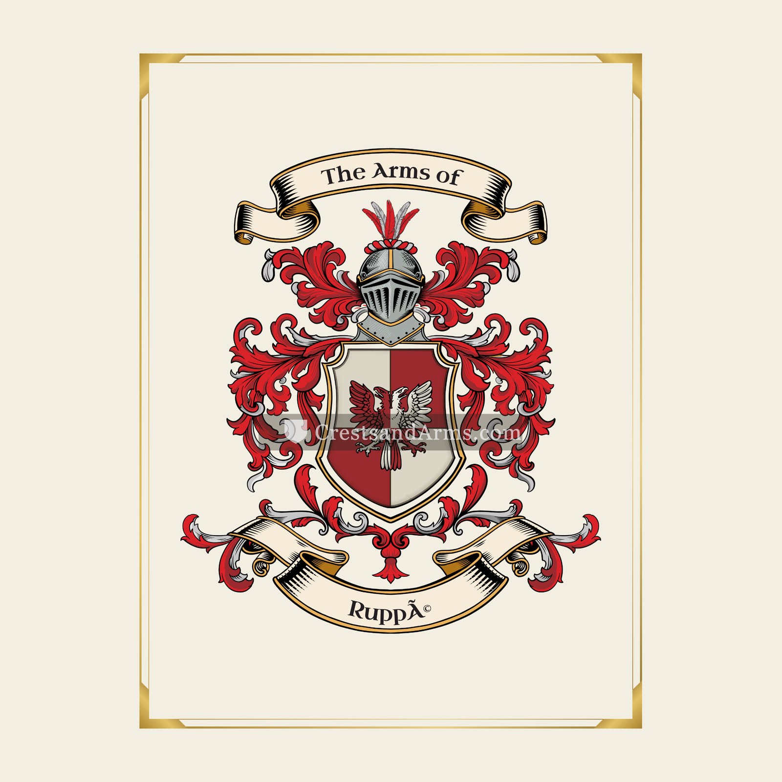 With gold border