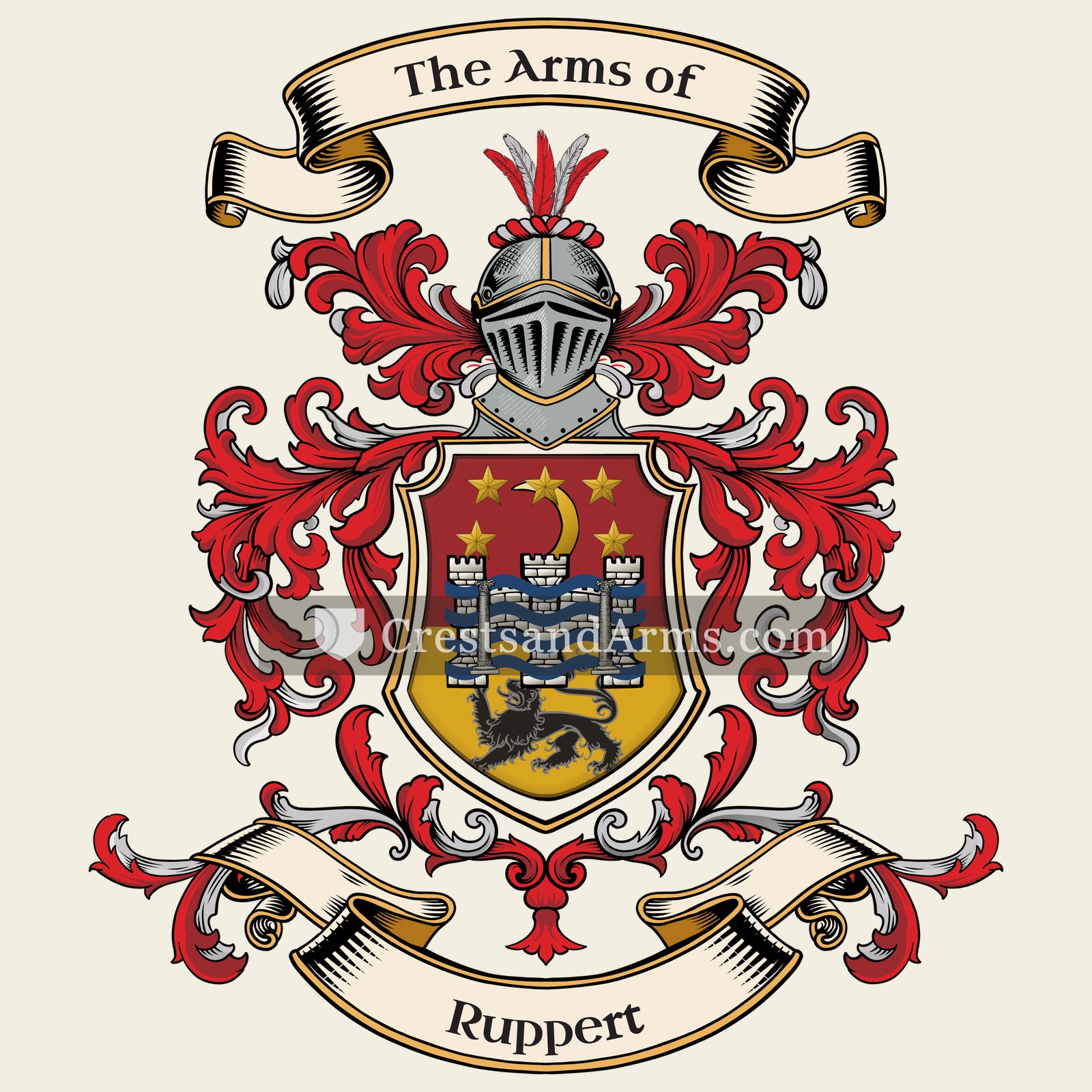 The Ruppert coat of arms, drawn from the recorded blazon
