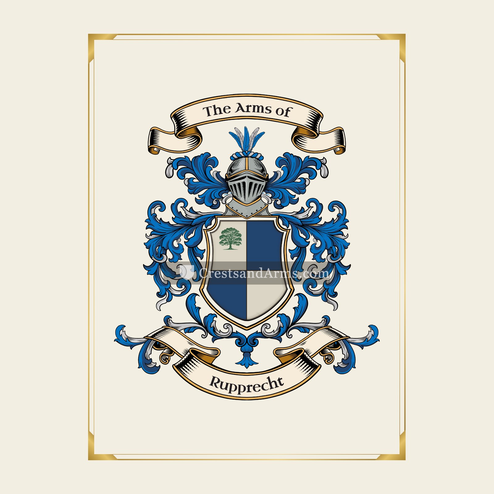With gold border